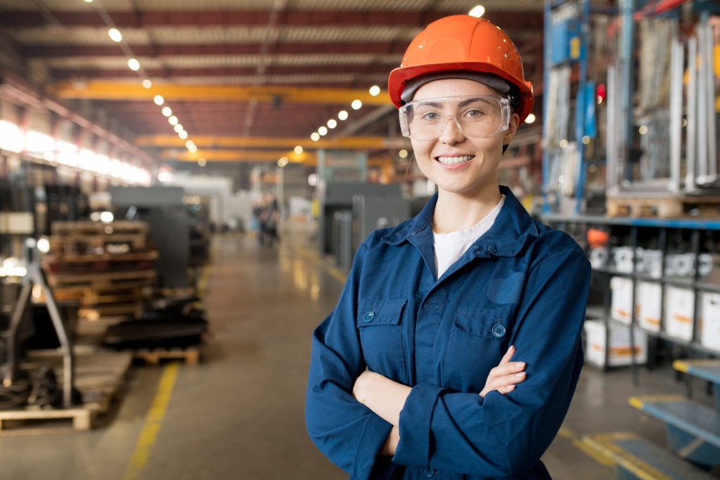 Female technician in manufacturing facility
